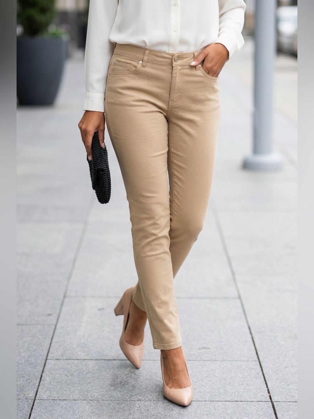 Ci Sono Pants Womens Medium Stretch Business Casual Career Office Workwear Event